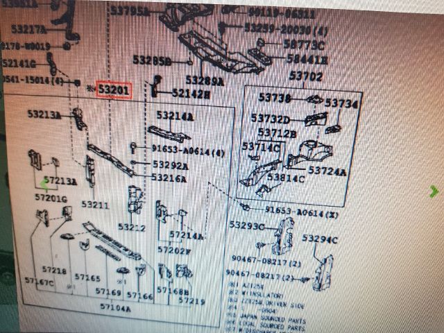 bontott TOYOTA AVENSIS T25 Komplett Homlokfal (Részeivel)