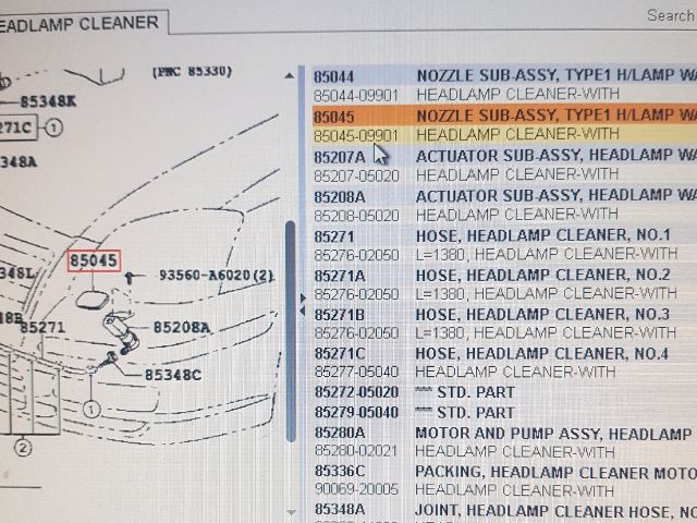 bontott TOYOTA AVENSIS T25 Bal Fényszórómosó Fedél