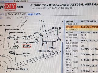 bontott TOYOTA AVENSIS T25 Gyorsulás Jeladó