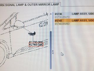 bontott TOYOTA AVENSIS T27 Bal Visszapillantó Tükör Irányjelző