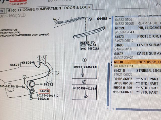 bontott TOYOTA AVENSIS T27 Csomagtérajtó Zárszerkezet