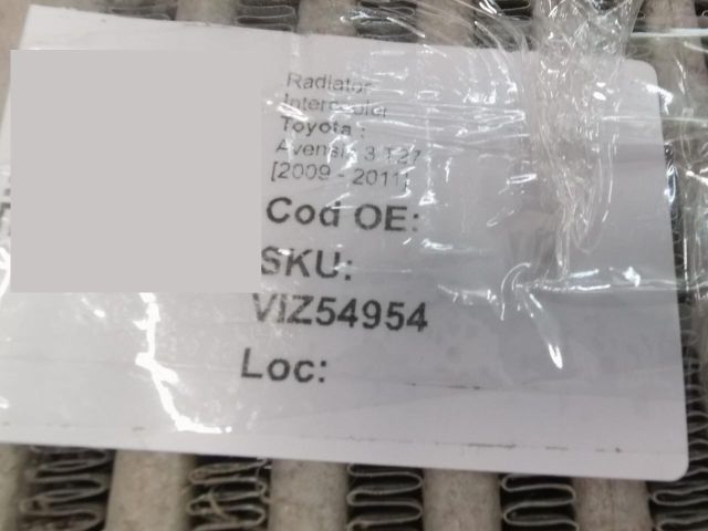 bontott TOYOTA AVENSIS T27 Intercooler