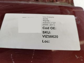 bontott TOYOTA AVENSIS T27 Jobb hátsó Ajtó (Üres lemez)