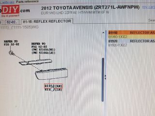 bontott TOYOTA AVENSIS T27 Jobb hátsó Prizma