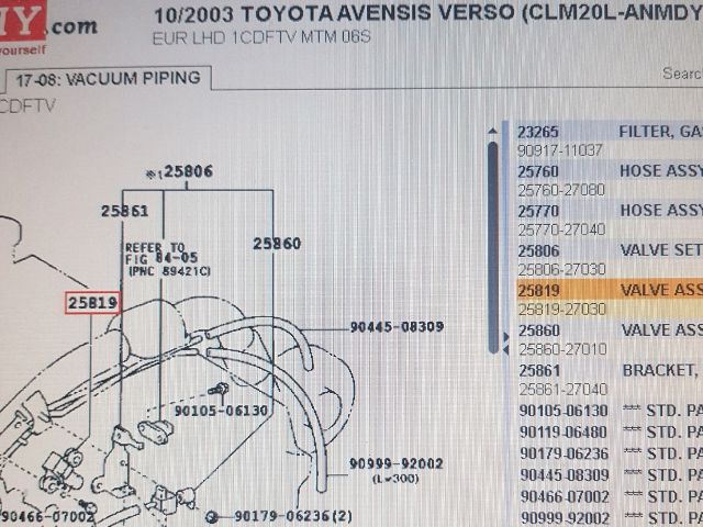 bontott TOYOTA AVENSIS VERSO Turbó Vákum Szelep