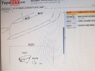 bontott TOYOTA AYGO Hátsó Rendszámtábla Világítás