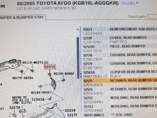 bontott TOYOTA AYGO Jobb hátsó Lökhárító Tartó (Műanyag)
