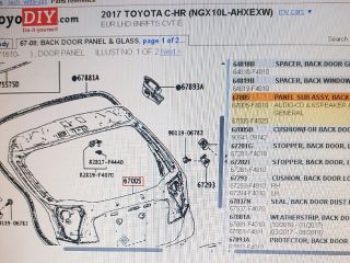 bontott TOYOTA C-HR Csomagtérajtó (Üres lemez)
