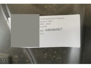 bontott TOYOTA C-HR Jobb első Ajtó (Üres lemez)