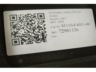 bontott TOYOTA C-HR Jobb Ledes Fényszóró