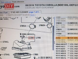bontott TOYOTA COROLLA Légtömegmérő