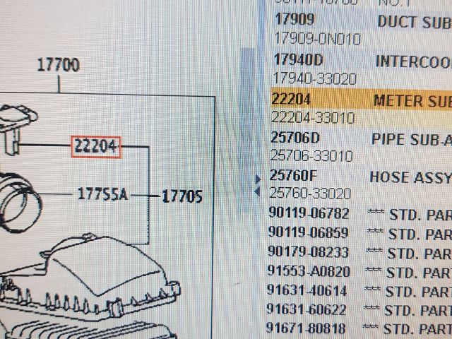 bontott TOYOTA COROLLA Légtömegmérő