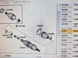 bontott TOYOTA COROLLA Bal Féltengely