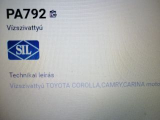 bontott TOYOTA COROLLA Vízpumpa