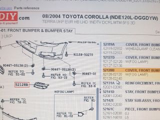 bontott TOYOTA COROLLA Bal első Lökhárító Vakborítás