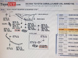 bontott TOYOTA COROLLA Bal első Lökhárító Vakborítás