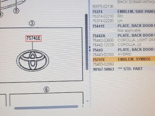 bontott TOYOTA COROLLA Hátsó Embléma