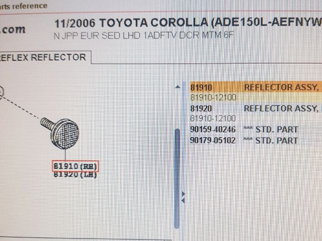 bontott TOYOTA COROLLA Hátsó Prizma