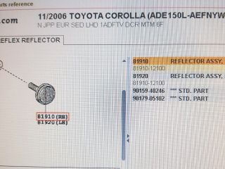 bontott TOYOTA COROLLA Hátsó Prizma