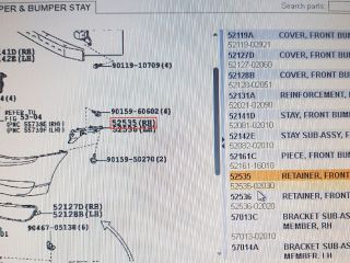 bontott TOYOTA COROLLA Jobb első Lökhárító Tartó (Műanyag)