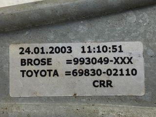 bontott TOYOTA COROLLA Jobb hátsó Ablakemelő Szerkezet (Mechanikus)