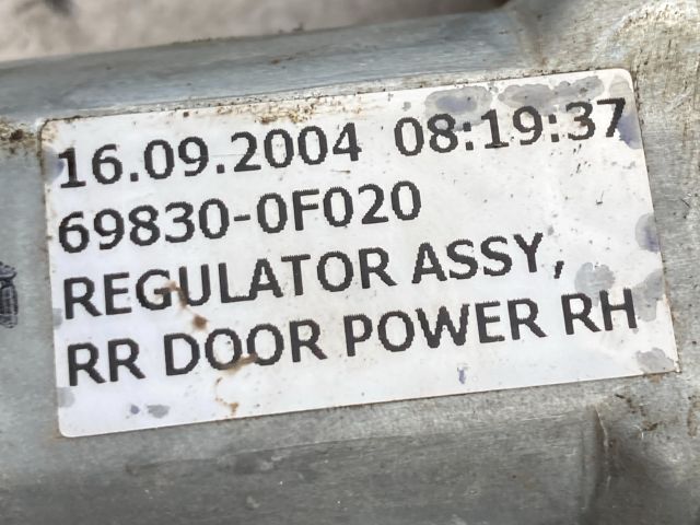 bontott TOYOTA COROLLA VERSO Jobb első Ablakemelő Szerkezet (Elektromos)