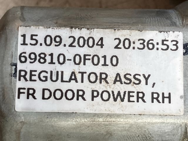 bontott TOYOTA COROLLA VERSO Jobb hátsó Ablakemelő Szerkezet (Elektromos)