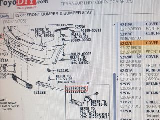 bontott TOYOTA COROLLA VERSO Jobb Ködlámpa Rács