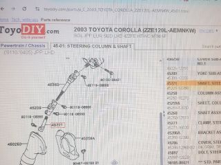 bontott TOYOTA COROLLA VERSO Kormánykardán