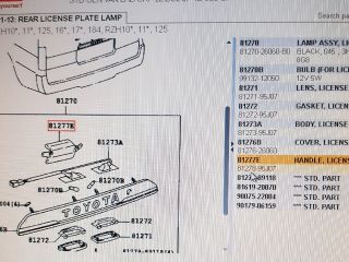 bontott TOYOTA HIACE Csomagtérajtó Kilincs