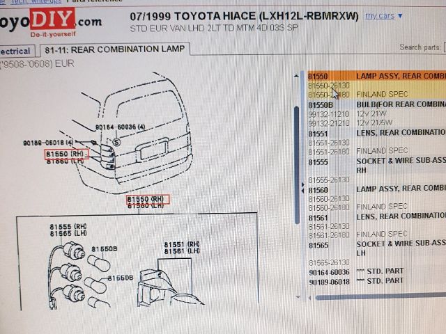 bontott TOYOTA HIACE Jobb Hátsó Lámpa