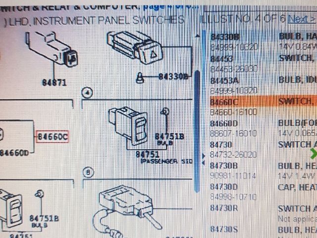 bontott TOYOTA HIACE Klíma Kapcsoló