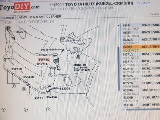 bontott TOYOTA HILUX Bal Fényszórómosó Fúvóka