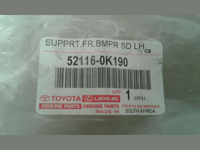 bontott TOYOTA HILUX IV Bal első Oldal Lökhárító Tartó (Műanyag)