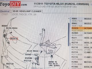 bontott TOYOTA HILUX Jobb Fényszórómosó Fúvóka