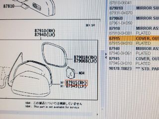 bontott TOYOTA HILUX Jobb Visszapillantó Tükör (Elektromos)