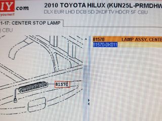 bontott TOYOTA HILUX Pótféklámpa