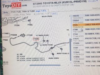 bontott TOYOTA HILUX Tankajtó Nyitó Bowden