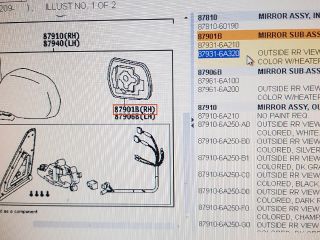 bontott TOYOTA LAND CRUISER Jobb Tükörlap