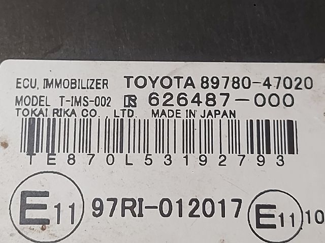 bontott TOYOTA PRIUS Immobilizer Elektronika