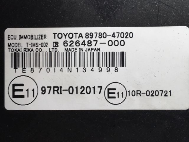 bontott TOYOTA PRIUS Immobilizer Elektronika