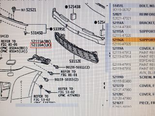 bontott TOYOTA PRIUS Bal első Lökhárító Tartó (Műanyag)