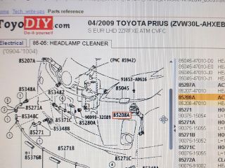 bontott TOYOTA PRIUS Bal Fényszórómosó Fúvóka