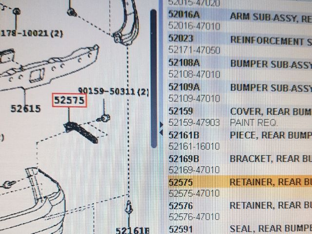 bontott TOYOTA PRIUS Jobb hátsó Lökhárító Tartó (Műanyag)