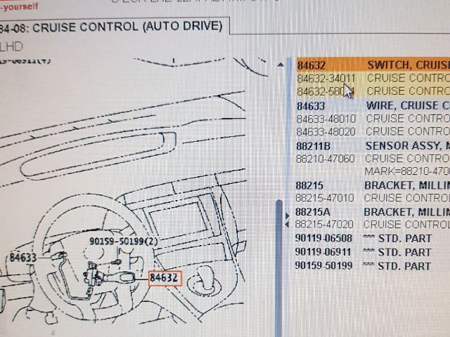 bontott TOYOTA PRIUS Tempomat Kar (Magában)