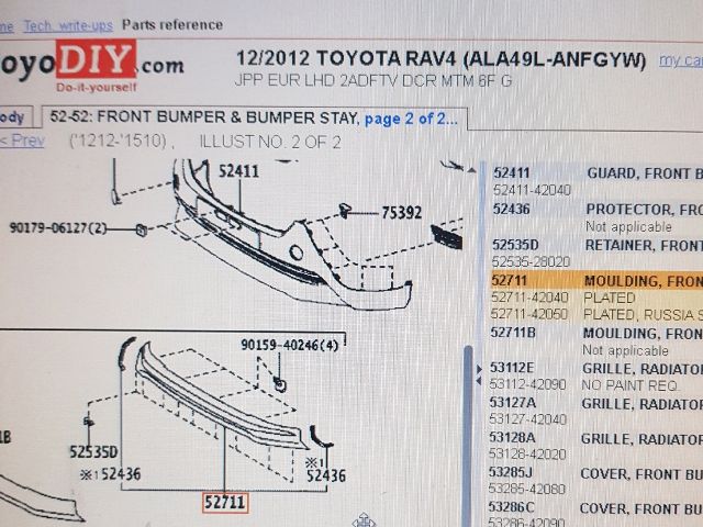 bontott TOYOTA RAV 4 Első Lökhárító Alsó (Műanyag)