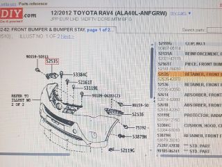 bontott TOYOTA RAV 4 Jobb első Lökhárító Tartó (Műanyag)
