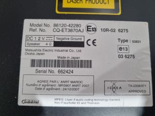 bontott TOYOTA RAV 4 Rádió / CD