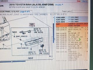 bontott TOYOTA RAV 4 Rendszámtábla Világítás Keret