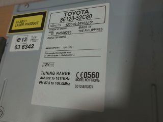 bontott TOYOTA URBAN CRUISER Rádió / CD